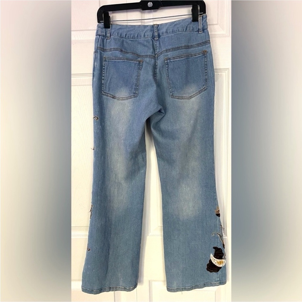 Alexandra Bartlett Jeans Bootcut Boot Cut embroidered appliqué size 6 Petite - Picture 4 of 13